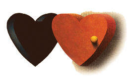 black heart and red heart